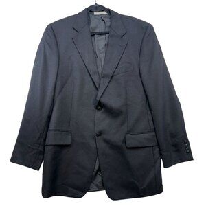 John W. Nordstrom Mens Black Cashmere Blazer Jacket Size 42 L-T Made In Canada